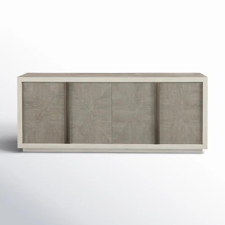 Contemporary Brinkley 80'' Gray-Brown Credenza with Adjustable Shelves