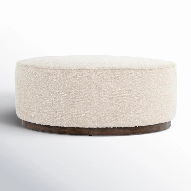 Aldora Round Ottoman - Natural Boucle
