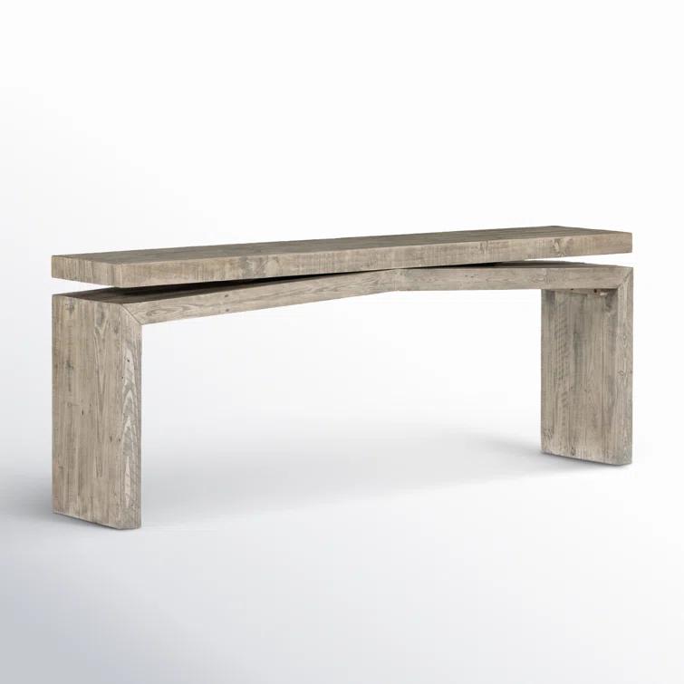 Weathered Wheat Reclaimed Pine Console Table with Storage