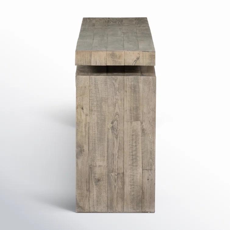 Weathered Wheat Reclaimed Pine Console Table with Storage