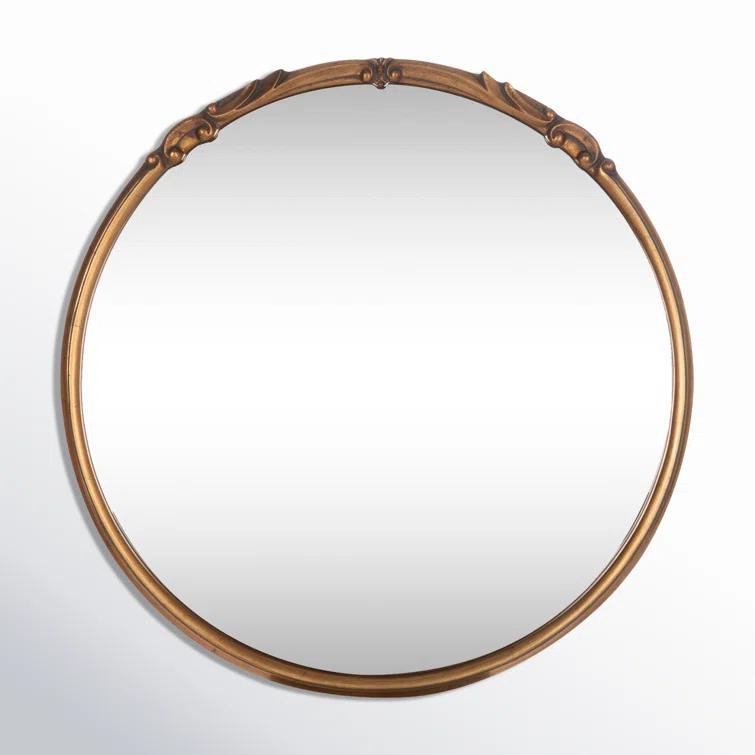 Elegant Franco 34" Round Silver and Gold Wall Mirror