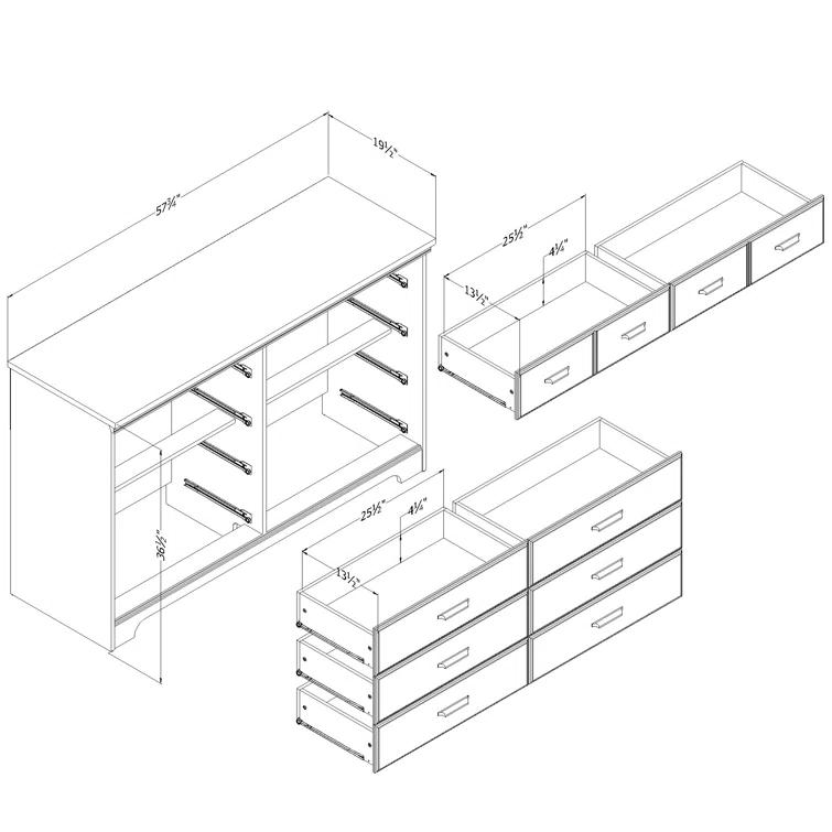 Versa 8-Drawer Storage Dresser - Classic Style