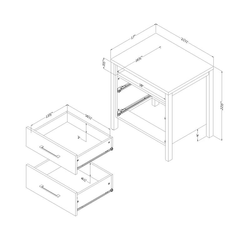 Gravity 2 - Drawer Nightstand
