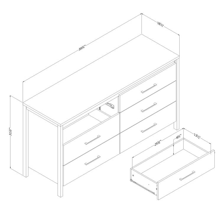 Gravity 6-Drawer Dresser