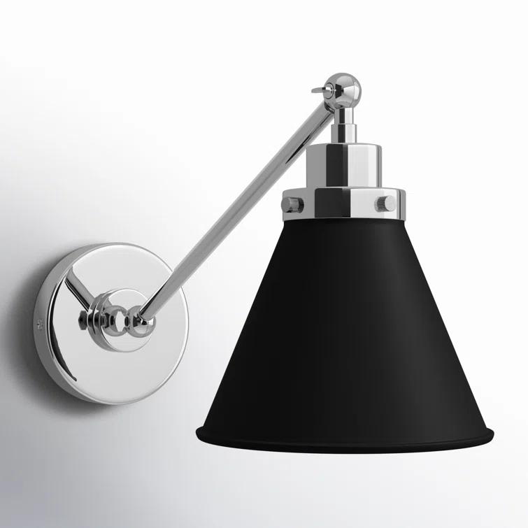 Wellfleet 8.75'' Dimmable Swing Arm Sconce in Black and Silver