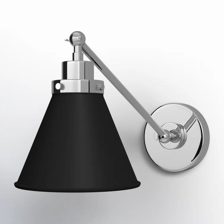 Wellfleet 8.75'' Dimmable Swing Arm Sconce in Black and Silver