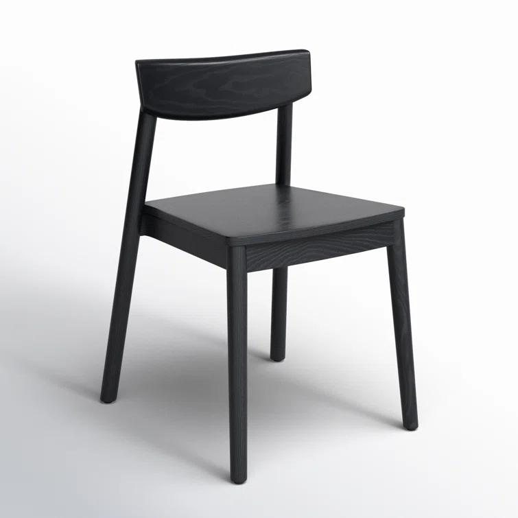 Maddie Black Solid Wood Upholstered Side Chair