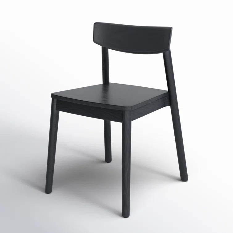 Maddie Black Solid Wood Upholstered Side Chair