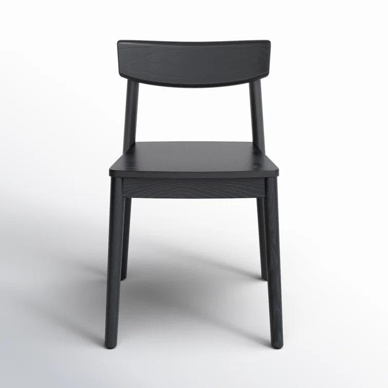 Maddie Black Solid Wood Upholstered Side Chair