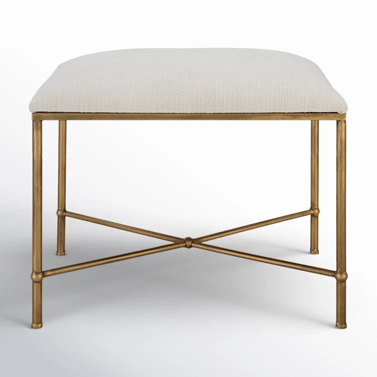 Uttermost Avenham 24" Wide White Fabric Accent Bench