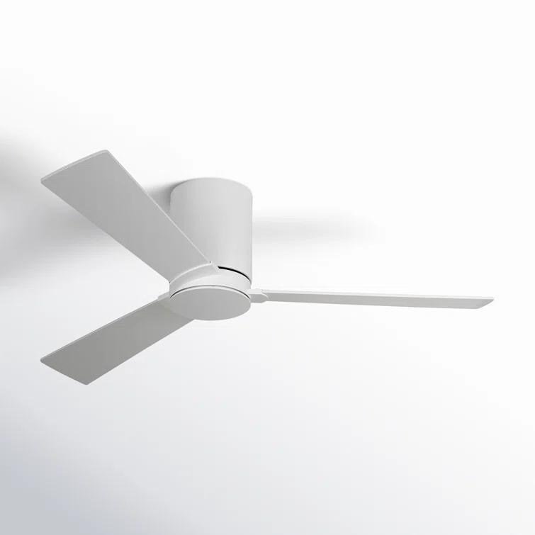 Matte White Low Profile Ceiling Fan with Remote and Lighting