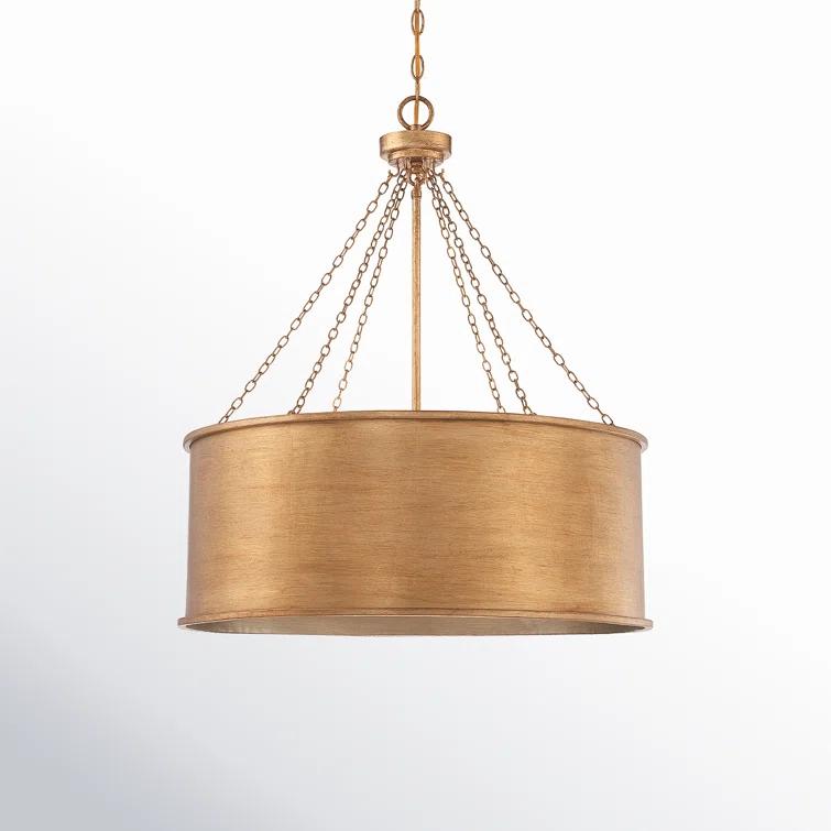 Soho 6 Light Metal Dimmable Drum Chandelier