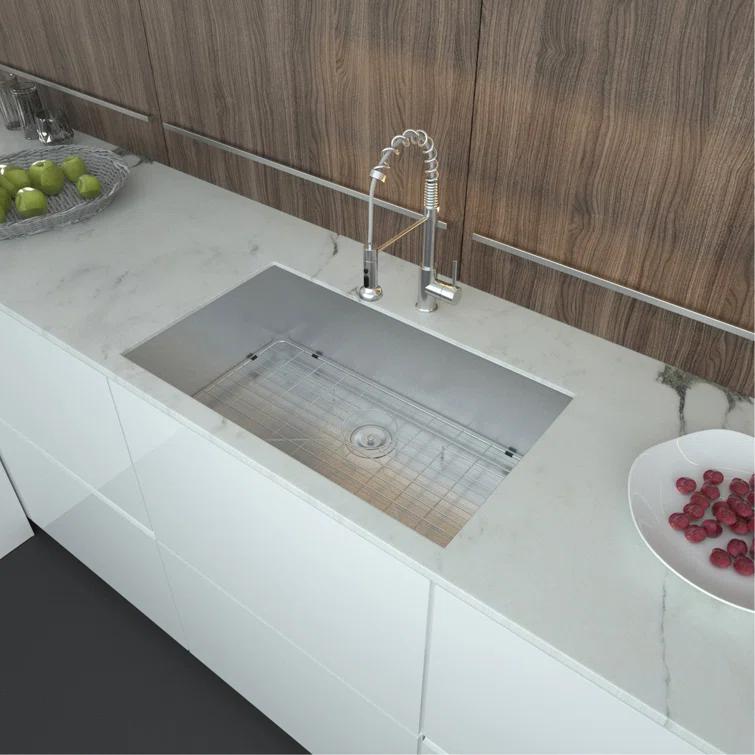 32 Inch Undermount Sink - 32"X19"X9" Undermount Stainless Steel Kitchen Sink 18 Gauge 9 Inch Deep Single Bowl Kitchen Sink Basin