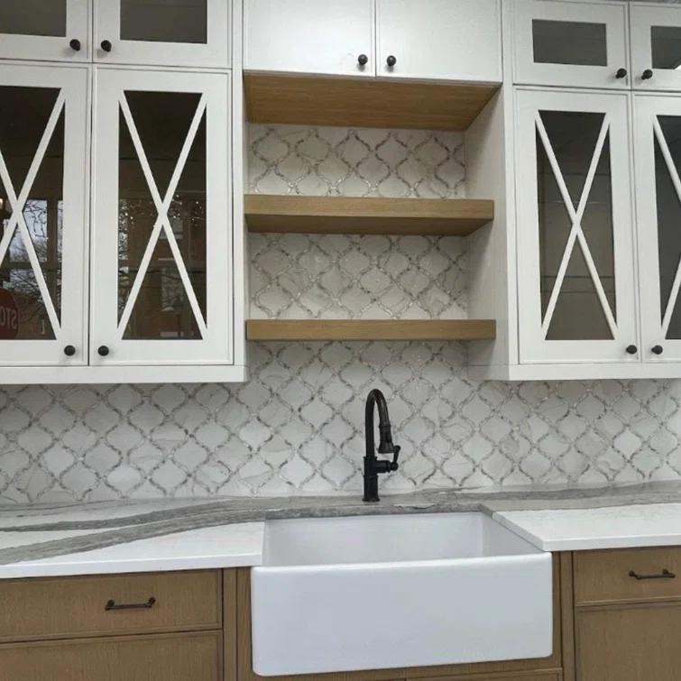 Tahitian Pearl 14" x 14.5" Glass Satin Mosaic Wall Tile