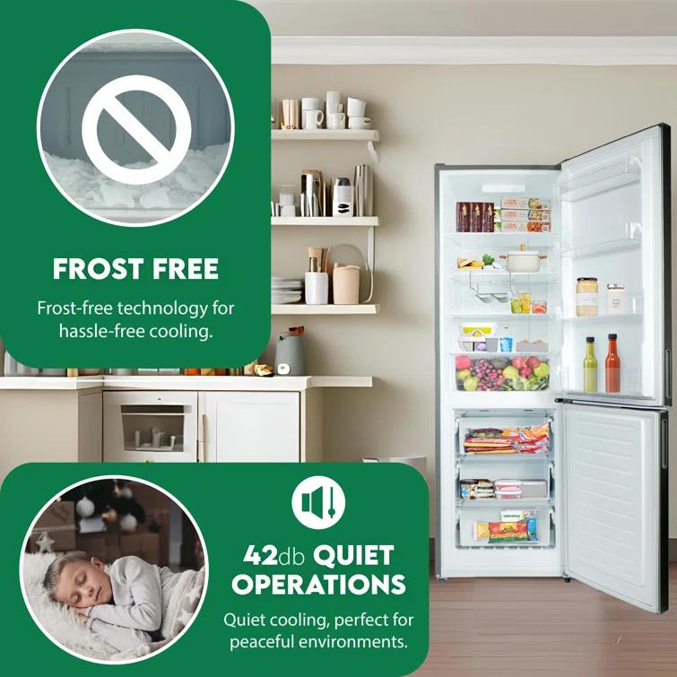 Equator Advanced Appliances Conserv 11cf Bottom Freezer Refrigerator 24in w/ WINE RACK Stainless 110V			 MDRF359WE