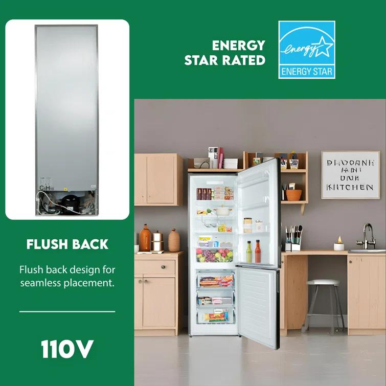 Equator Advanced Appliances Conserv 11cf Bottom Freezer Refrigerator 24in w/ WINE RACK Stainless 110V			 MDRF359WE