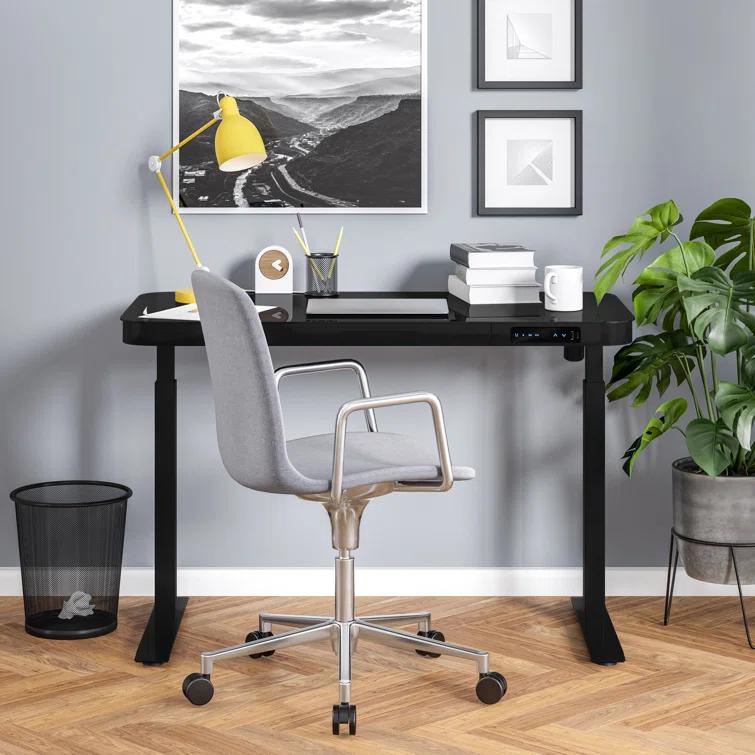 airLIFT 48" W Electric Adjustable Height Tempered Glass Desk