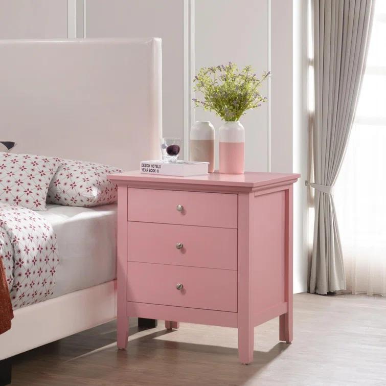 Hammond 3 - Drawer Nightstand Bed Side Table Wood Nightstand Small Bedside Table And Dresser