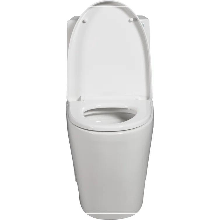 One-Piece Toilet, 1.1/1.60 GPF Water-Efficient Dual-Flush Elongated Comfort Height Floor Mounted, Standard-Size Toilet With Soft Closing Seat Included