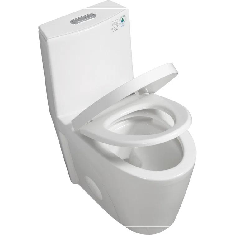 One-Piece Toilet, 1.1/1.60 GPF Water-Efficient Dual-Flush Elongated Comfort Height Floor Mounted, Standard-Size Toilet With Soft Closing Seat Included