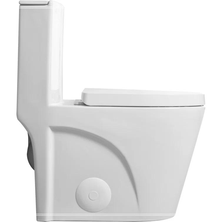 One-Piece Toilet, 1.1/1.60 GPF Water-Efficient Dual-Flush Elongated Comfort Height Floor Mounted, Standard-Size Toilet With Soft Closing Seat Included
