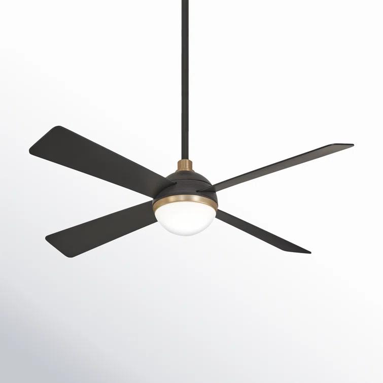 54" 4 - Blade LED Standard Ceiling Fan with Remote Control and Light Kit Included