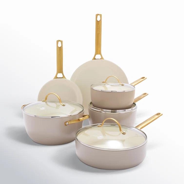GreenPan ™ Reserve Taupe 10-Piece Ceramic Non-Stick Cookware Set with Bonus Cookbook