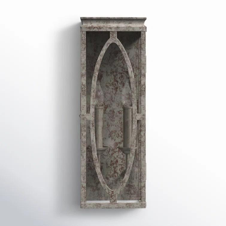 Patrice Deep Abyss 2-Light Rectangular Wall Sconce with Clear Panels