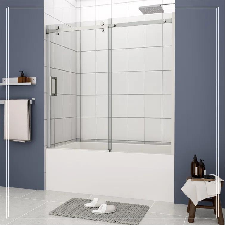 Bathtub Bypass Shower Door, Sliding Door, With 1/4" Tempered Glass