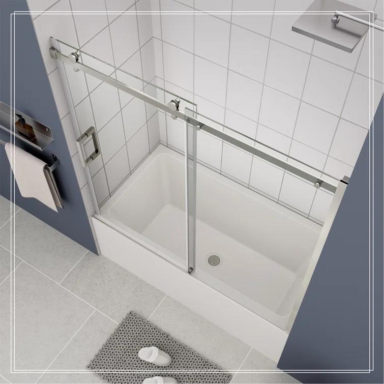 Bathtub Bypass Shower Door, Sliding Door, With 1/4" Tempered Glass