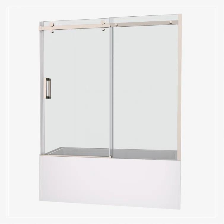 Bathtub Bypass Shower Door, Sliding Door, With 1/4" Tempered Glass