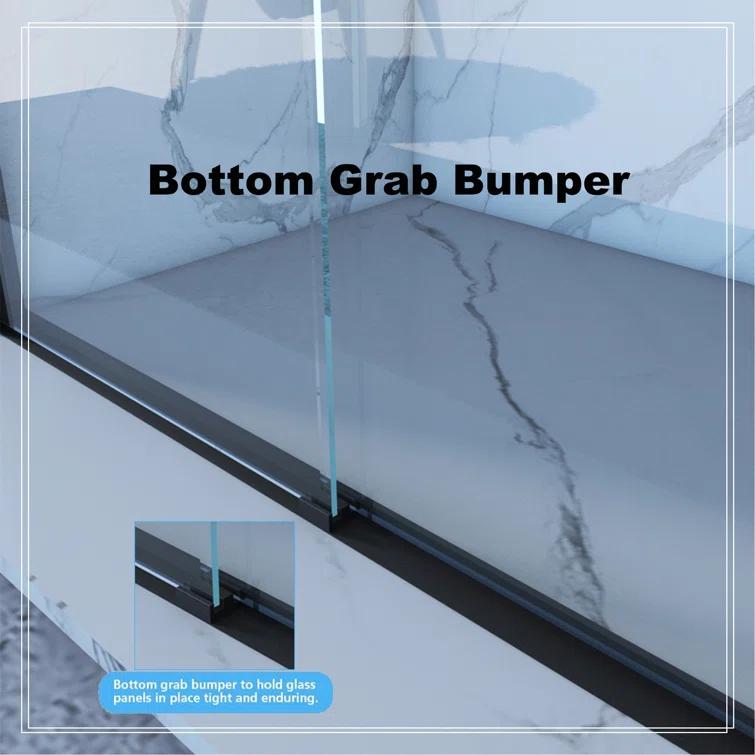 REDmintss 56-60"X70" Aluminum Frame Double Sliding Shower Door,Bypass Bathroom Sliding Door With Premium 5/16" (8Mm) Clear Tempered Glass, Black Hardware Sliding Glass Shower Enclosure,Matte Black Finished AGLBX06590A