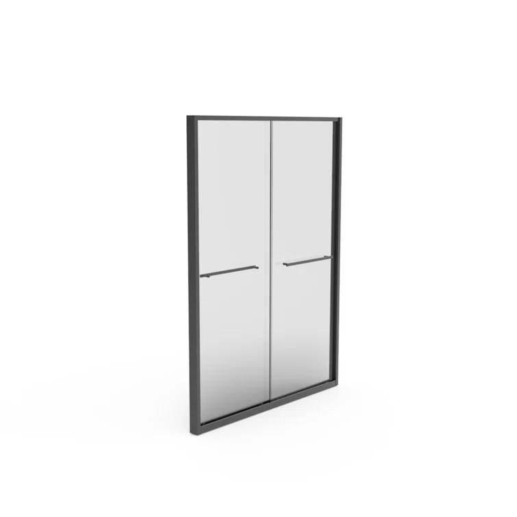 REDmintss 56-60"X70" Aluminum Frame Double Sliding Shower Door,Bypass Bathroom Sliding Door With Premium 5/16" (8Mm) Clear Tempered Glass, Black Hardware Sliding Glass Shower Enclosure,Matte Black Finished AGLBX06590A