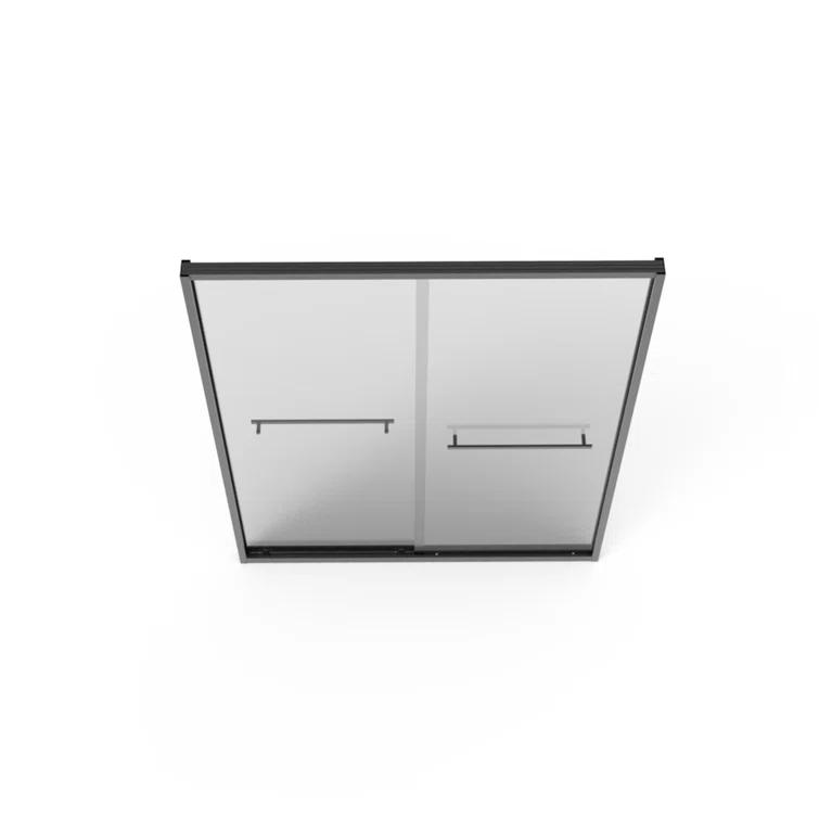 REDmintss 56-60"X70" Aluminum Frame Double Sliding Shower Door,Bypass Bathroom Sliding Door With Premium 5/16" (8Mm) Clear Tempered Glass, Black Hardware Sliding Glass Shower Enclosure,Matte Black Finished AGLBX06590A
