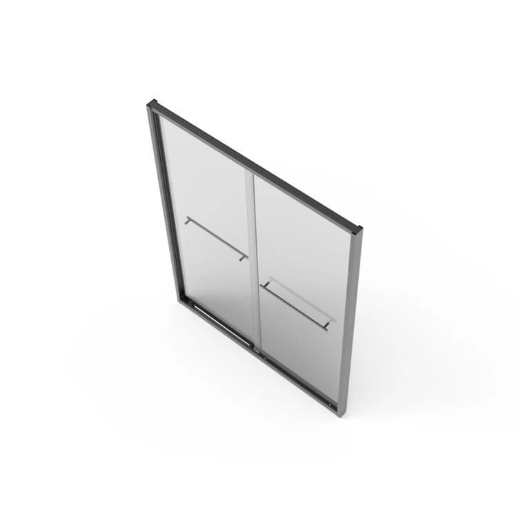 REDmintss 56-60"X70" Aluminum Frame Double Sliding Shower Door,Bypass Bathroom Sliding Door With Premium 5/16" (8Mm) Clear Tempered Glass, Black Hardware Sliding Glass Shower Enclosure,Matte Black Finished AGLBX06590A