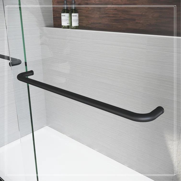 LOONGFIELD Sliding Shower Glass Door 56-60 In. W X 72 In. H, Adjustable Semi Frameless Shower Door, Certified Thick Clear Clear Tempered Glass, 304 Stainless Steel Handles ASTARQ-W2269P144324