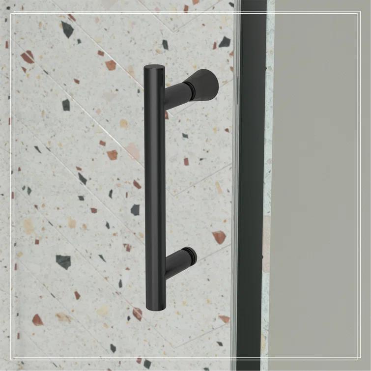 38-42" W x 71" H Flush Glass Shower Door Reversible Installation