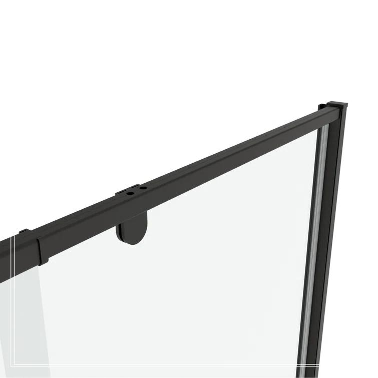 38-42" W x 71" H Flush Glass Shower Door Reversible Installation