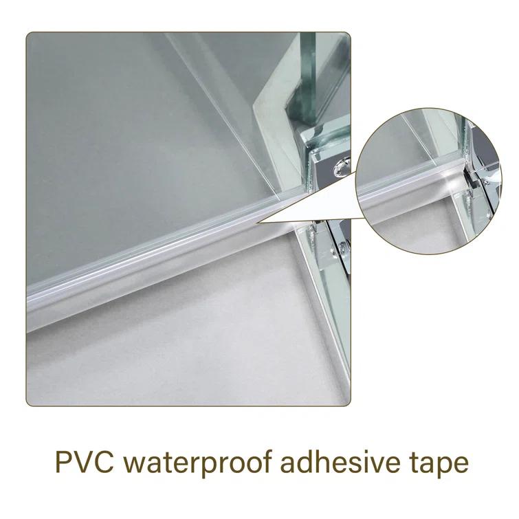 Audiohome Shower Door 34-1/8" X 72" Semi-Frameless Neo-Angle Hinged Shower Enclosure AHYTD-W124366340