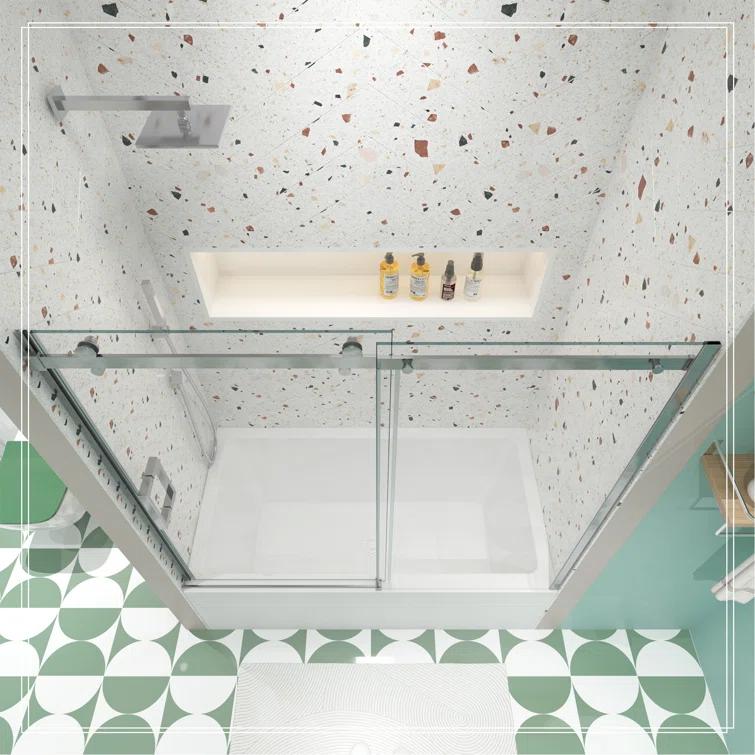 Bathtub Bypass Shower Door, Sliding Door, With 1/4" Tempered Glass