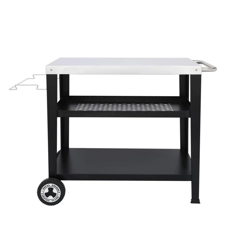 Royal Gourmet Royal Gourmet Movable 3-Shelf Grill Table with Removable Trash Bag Holder