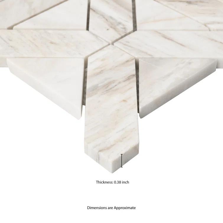 Athena Gold Geometrica 12" x 12" Honed Marble Mesh Mounted Mosaic Tile