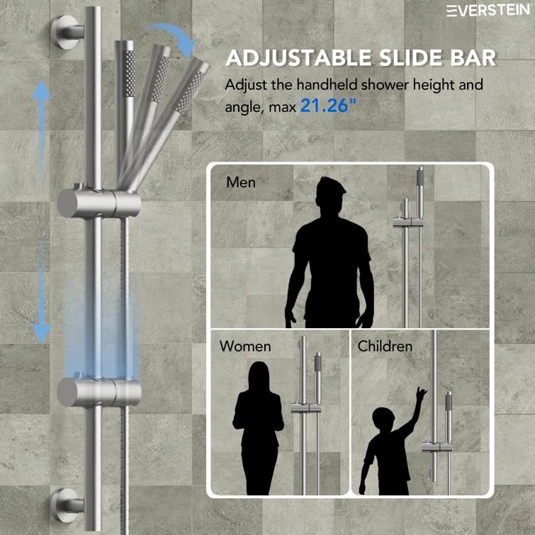 DualJetSpa 3-Function Round 10" & 6" Dual Shower Faucet System with Pressure Balancing Rough-In Valve