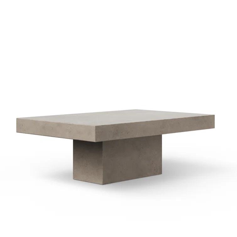 Una Dark Gray Concrete Rectangular Coffee Table