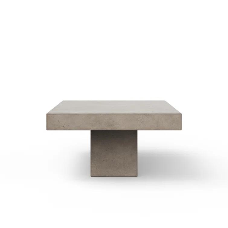 Una Dark Gray Concrete Rectangular Coffee Table