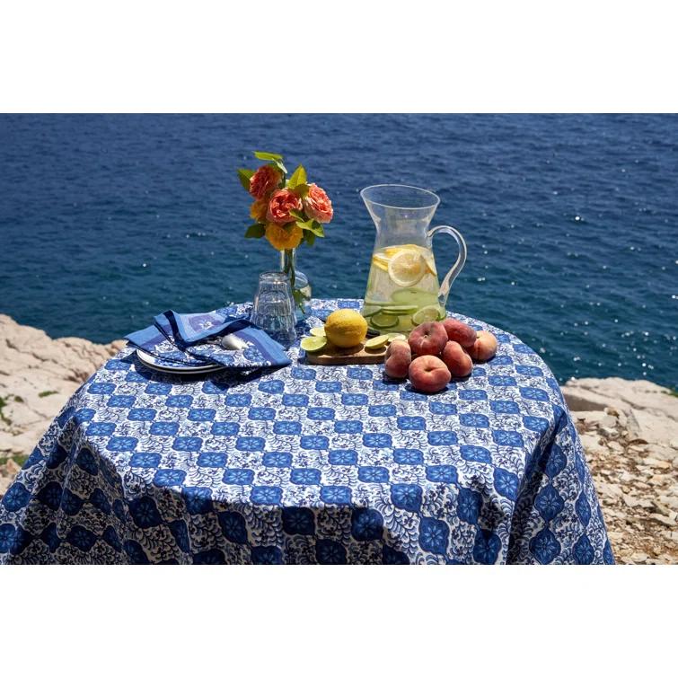 Azulejo Handmade Floral Tablecloth