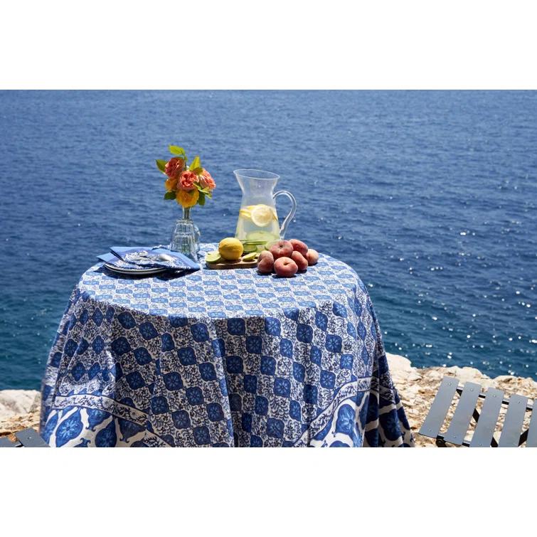 Azulejo Handmade Floral Tablecloth
