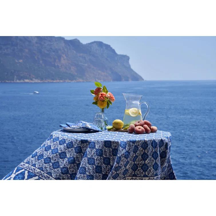 Azulejo Handmade Floral Tablecloth