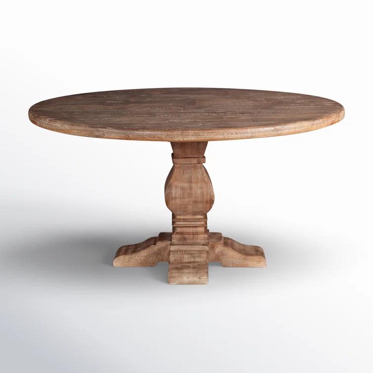 Candace 54" Reclaimed Mango Wood Round Dining Table in Antique Oak