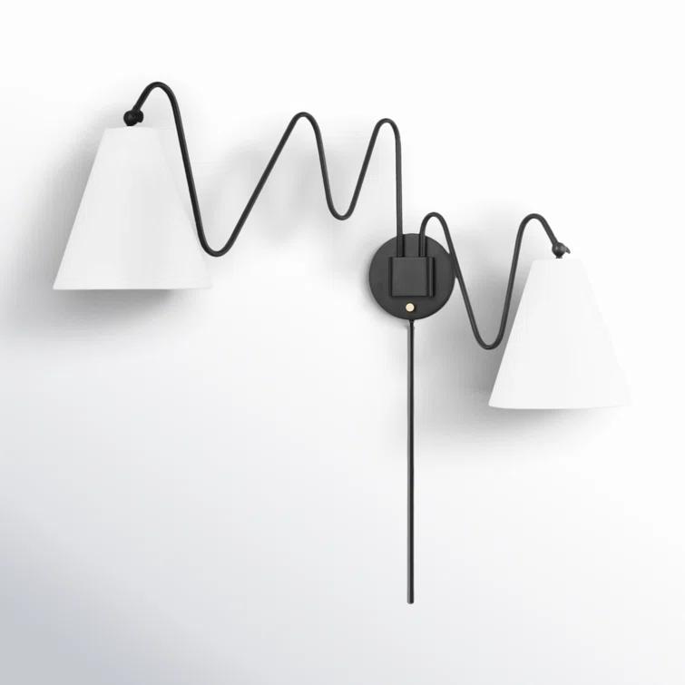 Dellon Double Plug-In Sconce - Black / Double